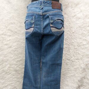 Armani Exchange Women's Flare Legs Back Pocket Stitching Denim Jeans Size 8 Reg